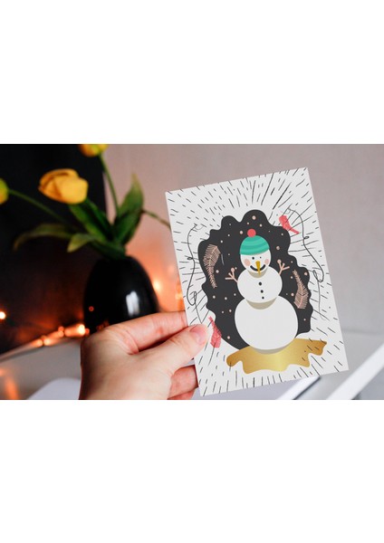 Yılbaşı Temalı Çift Taraflı Kartpostal Seti (15X10 cm 6 Adet+6 Adet Zarf)