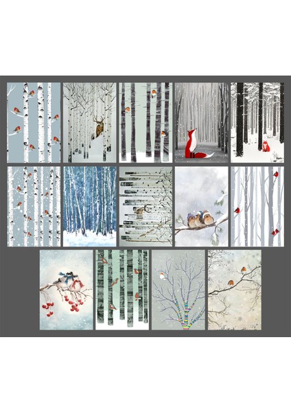 Orman Temalı Kartpostal Seti (10X15 cm 14 Adet)