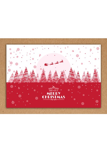 Yılbaşı Temalı Kraft Kart Üzeri Kartpostal Seti (15X10 cm 6 Adet+6 Adet Zarf) fiyatları