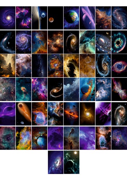 Uzay Temalı Kartpostal Seti (10X15 cm 50 Adet)