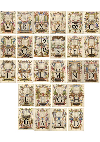 Harfler Temalı Kartpostal Seti (10X15 cm 32 Adet)