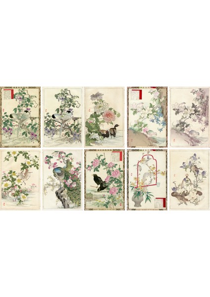 Japon Çizimleri Temalı Kartpostal Seti (10X15 cm 10 Adet)