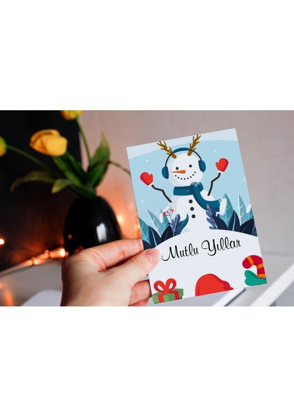 Yılbaşı Temalı Kartpostal Seti (15X10 cm 6 Adet+6 Adet Zarf)