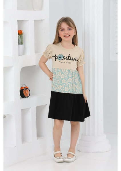 Çiçek Baskılı Kız Çocuk Yazlık Elbise