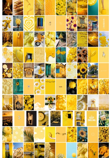 Sarı Temalı Kartpostal Seti (10X15 cm 100 Adet)