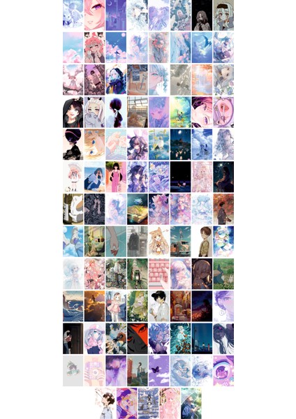 Kore Çizgi Karakterler Temalı Kartpostal Seti (10X15 cm 100 Adet)