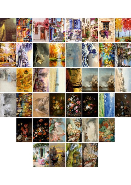 Tablolar Temalı Kartpostal Seti (10X15 cm 42 Adet)
