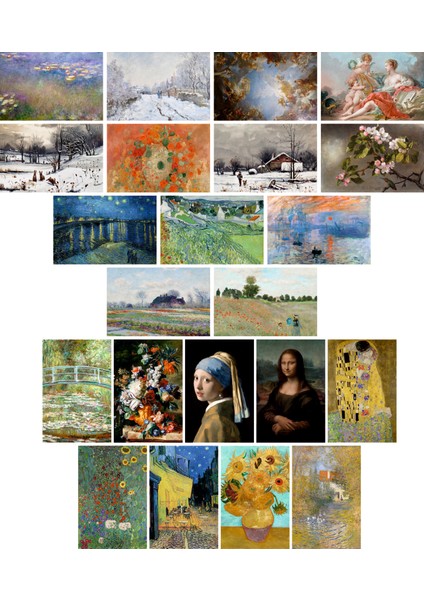 Tablolar Temalı Kartpostal Seti (10X15 cm 22 Adet)