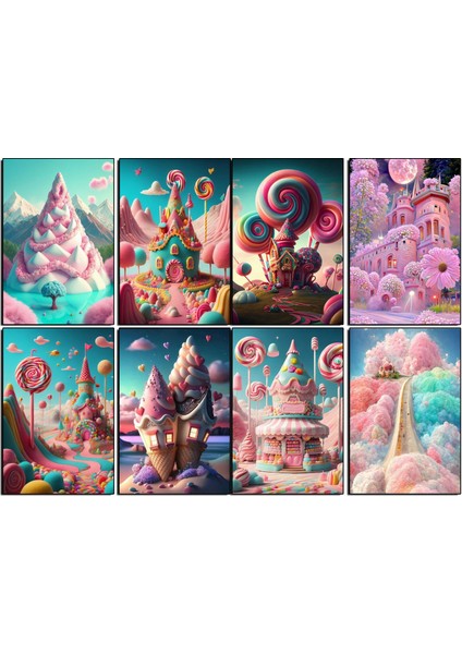 Sedefli Hayali Temalı Kartpostal Seti (10X15 cm 8 Adet)