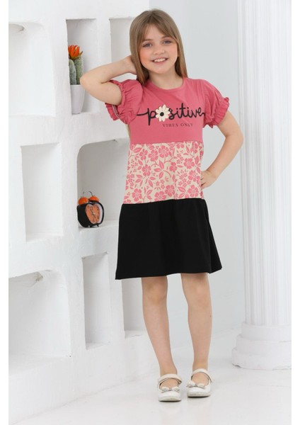 Çiçek Baskılı Kız Çocuk Yazlık Elbise