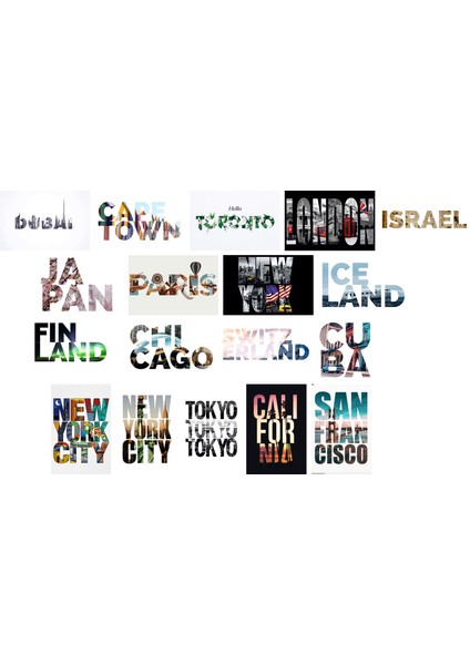 Şehirler Temalı Kartpostal Seti (10X15 cm 18 Adet)