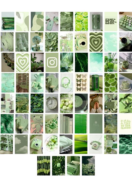 Yeşil Temalı Kartpostal Seti (10X15 cm 67 Adet)