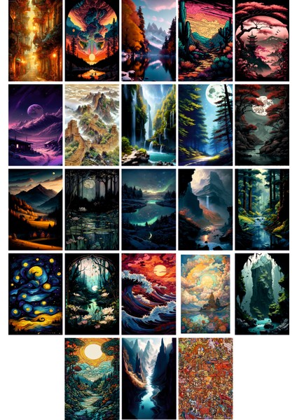 Tablo Temalı Kartpostal Seti (10X15 cm 23 Adet)