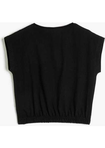 Tişört Beli Lastikli Bol Kalıp Kısa Kollu Pamuklu fiyatları