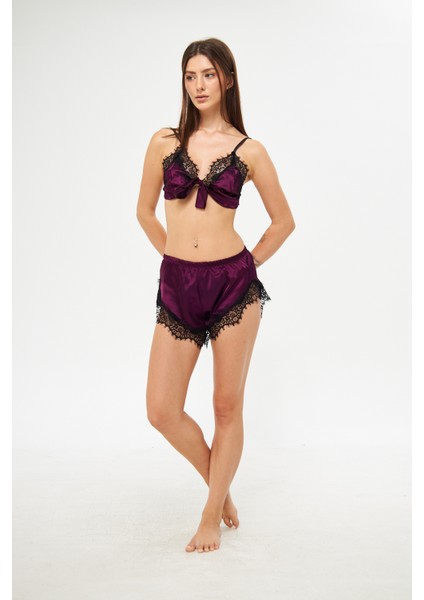 Seductive Nights Saten Şortlu Takım