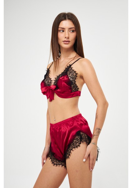 Seductive Nights Saten Şortlu Takım