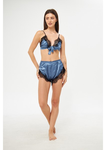 Seductive Nights Saten Şortlu Takım