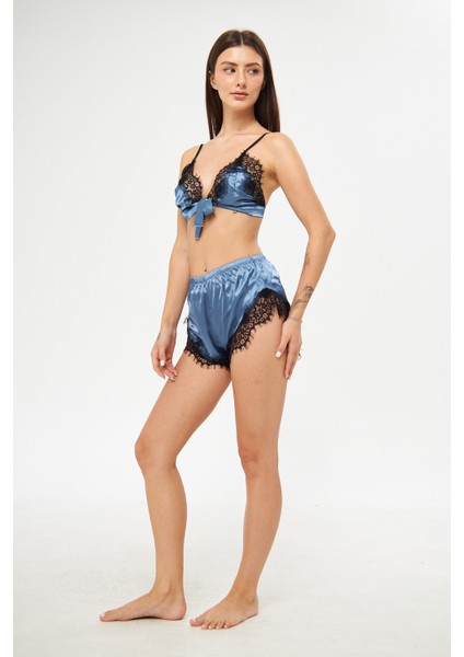 Seductive Nights Saten Şortlu Takım
