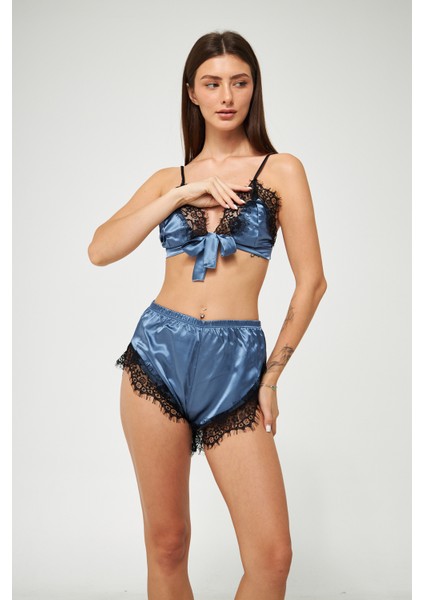 Seductive Nights Saten Şortlu Takım