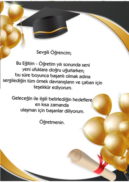 Okullar Için Mezuniyet Kartı (15X21 cm - 24 adet)