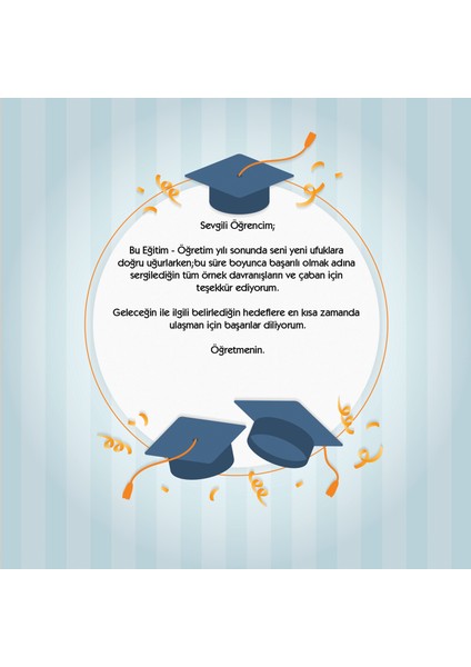 Okullar Için Mezuniyet Kartı (15X15 cm - 24 adet)