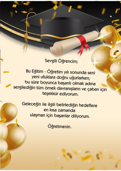 Okullar Için Mezuniyet Kartı (15X21 cm - 24 adet)