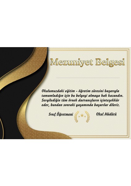 Okullar Için Mezuniyet Belgesi (A4-12 adet)