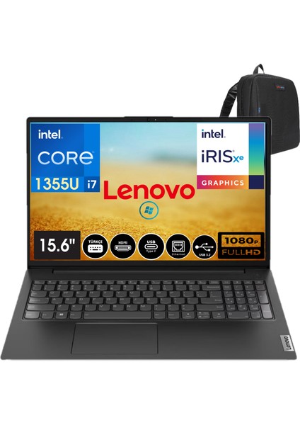V15 Gen4 Iru Intel Core I7-1355U 40GB 2tb SSD 15.6" Fullhd WINDOWS11PRO Taşınabilir Dizüstü Bilgisayar 883A100GPTR44+WEBLEGELSINÇANTA