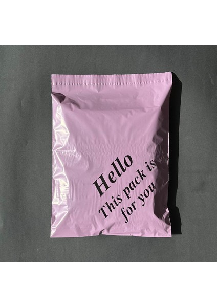 Svs Etiket Plastik Hello This Pack Is For You Baskılı 25X30+5 Cepli Lila Kargo Poşeti