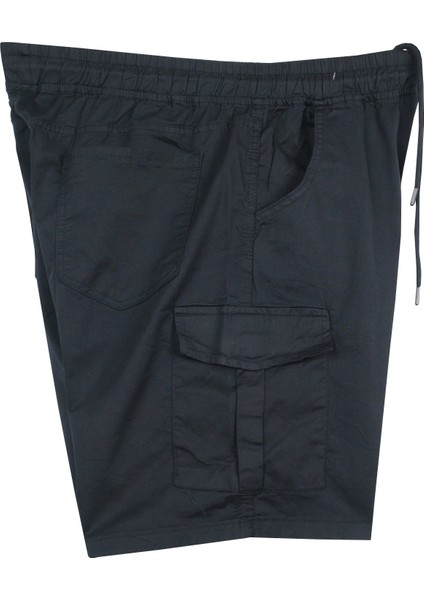 Erkek Büyük Beden 100-156 Kilo Arası Için Uygun Kargo Cepli Gabardin Şort Siyah modelleri