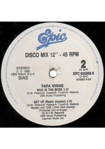 Papa Winnie – Get Up - Ragga, Reggae-Pop Vinly Plak Alithestereo