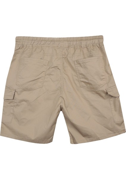 Erkek Büyük Beden 100-156 Kilo Arası Için Uygun Kargo Cepli Gabardin Şort Bej fiyatları