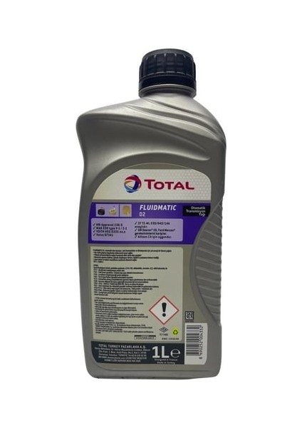 Atf Otomatik Şanzıman Yağı ve Direksiyon Hidrolik Yağı Dexron Iıd Dexron2 Dexron D2 T O T A L F L U I D M A T I C