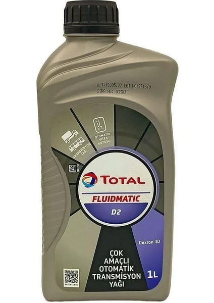 Atf Otomatik Şanzıman Yağı ve Direksiyon Hidrolik Yağı Dexron Iıd Dexron2 Dexron D2 T O T A L F L U I D M A T I C