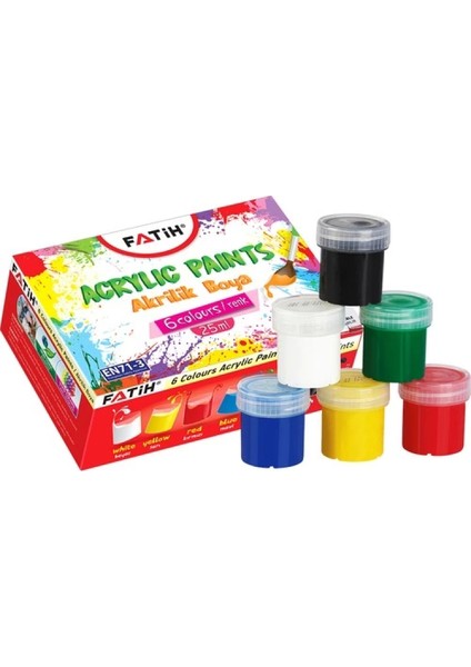 Akrilik Boya 25 Ml- 6' Lı Takım Karışık