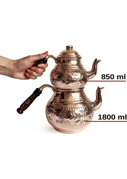 El Işleme Klasik Bakır Çaydanlık No:2 Kalın fırsatları