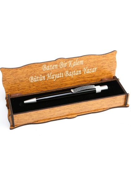 Kişiye Özel Ahşap Kutulu Tükenmez Kalem