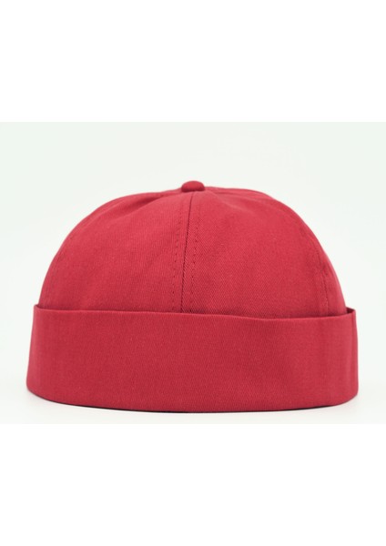 Hiphop Erkek Takke Şapka Docker %100 Pamuk Tokalı Bordo