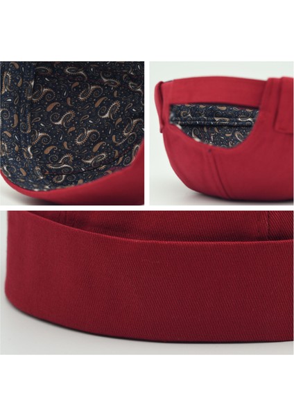 Hiphop Erkek Takke Şapka Docker %100 Pamuk Tokalı Bordo fırsatları