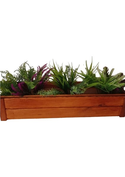 Lambiri Çam Ahşap Saksıda Yapay Bitki ve Çiçekler 100*25*22 cm Ebat fiyatları