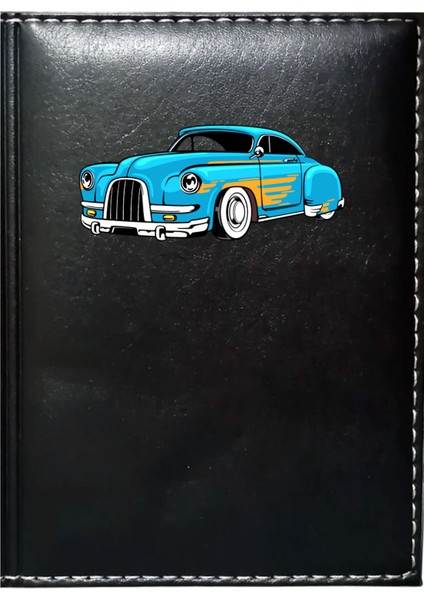 Kişiye Özel Araba 3 Görselli Siyah Ruhsat Kabı