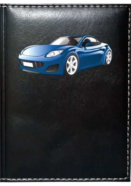 Kişiye Özel Araba 1 Görselli Siyah Ruhsat Kabı