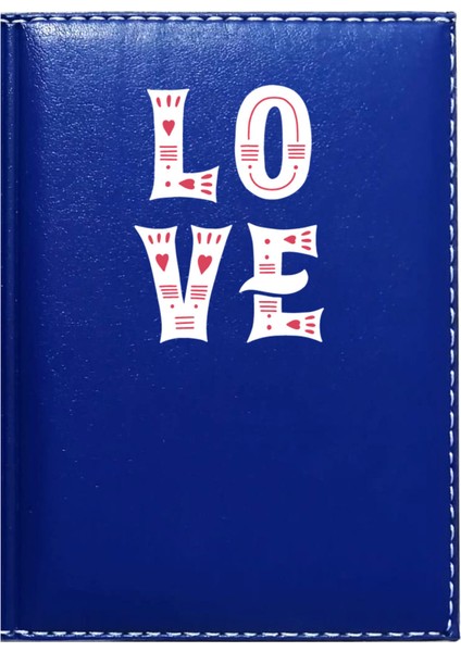 Kişiye Özel I Love You 3 Görselli Lacivert Ruhsat Kabı