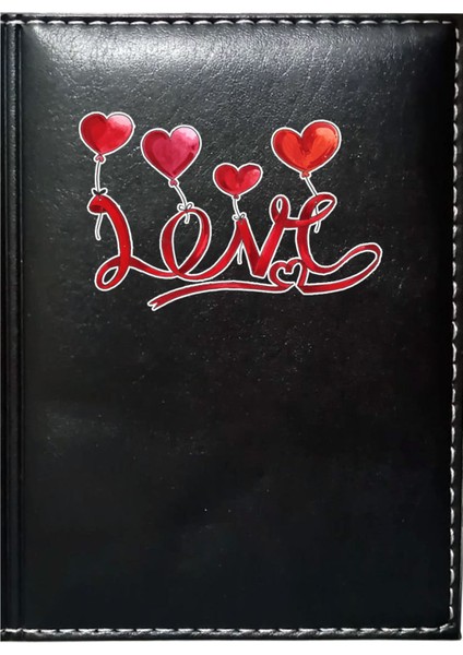 Kişiye Özel I Love You 5 Görselli Siyah Ruhsat Kabı