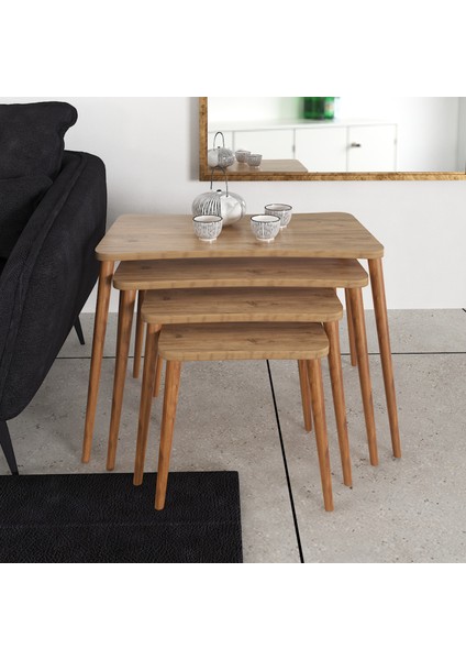 Aleyna 5li Orta Sehpa ve Zigon Sehpa Ahşap Ayaklı Çay Kahve Sehpası Xl Salon Seti – Çam modelleri