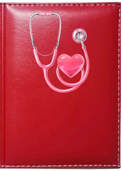 Kişiye Özel Doktor 7 Görselli Kırmızı Ruhsat Kabı