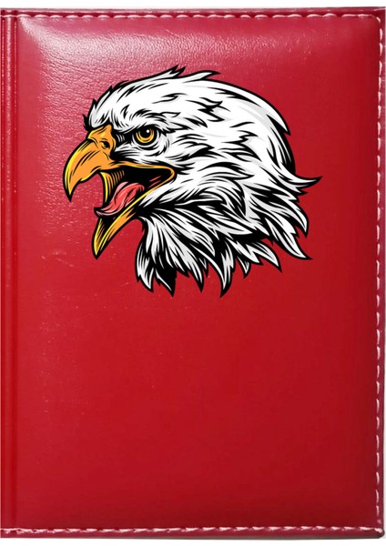 Kişiye Özel Kartal Görselli Kırmızı Ruhsat Kabı