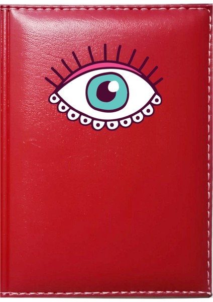 Kişiye Özel Göz Görselli Kırmızı Ruhsat Kabı