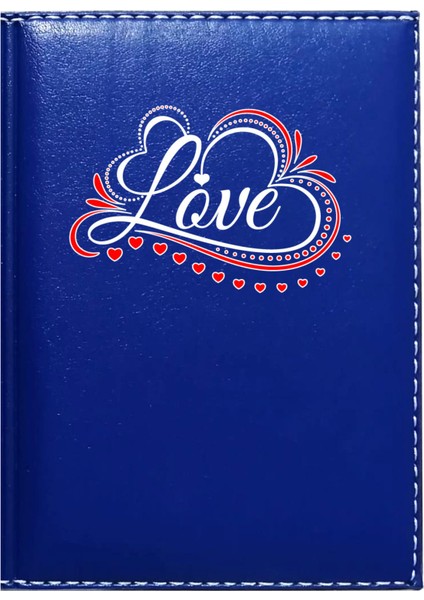 Kişiye Özel I Love You 6 Görselli Lacivert Ruhsat Kabı