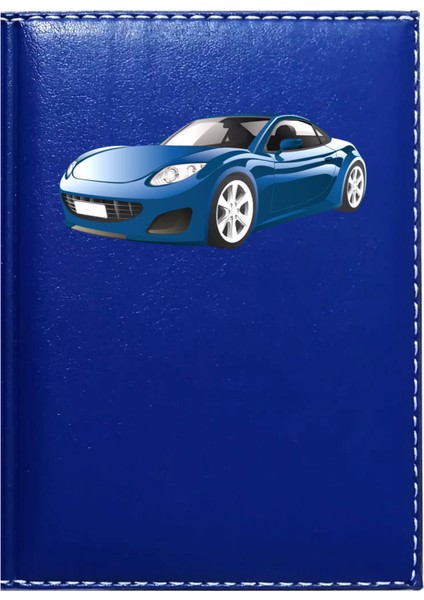 Kişiye Özel Araba 1 Görselli Lacivert Ruhsat Kabı